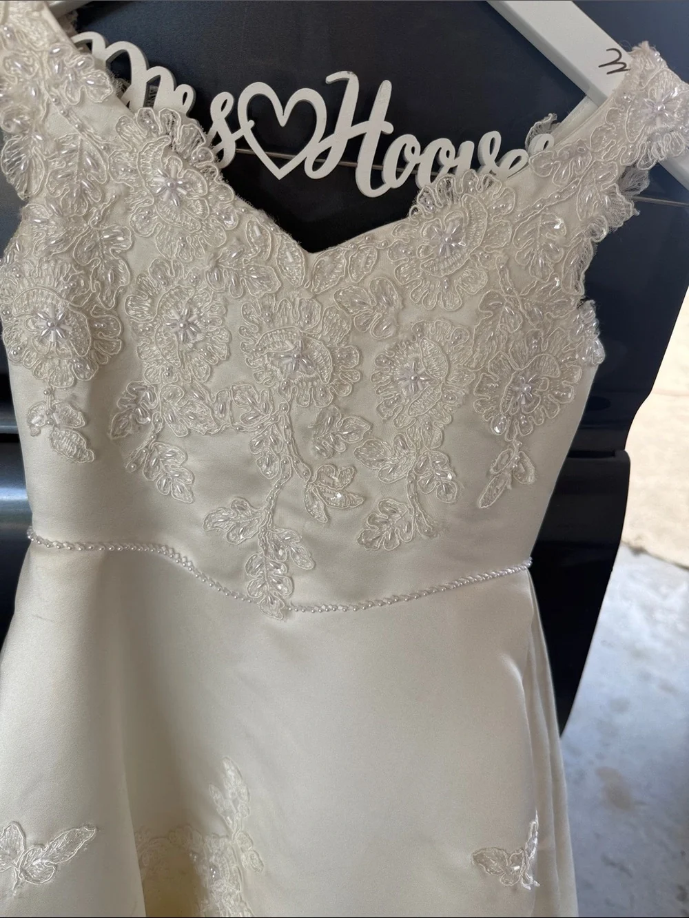 Mary's Bridal Ivory Lace A-Line Flower Girl Dress